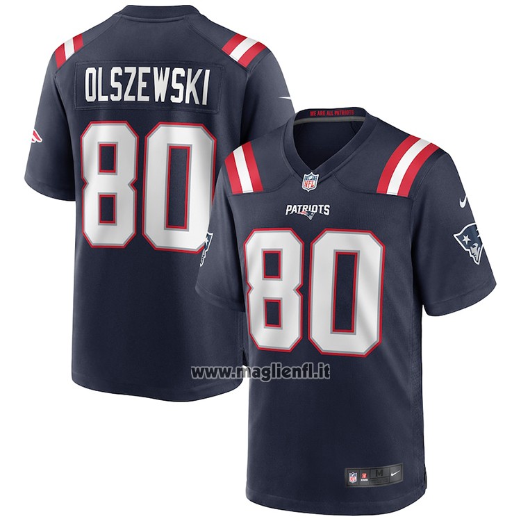 Maglia NFL Game New England Patriots Gunner Olszewski Blu